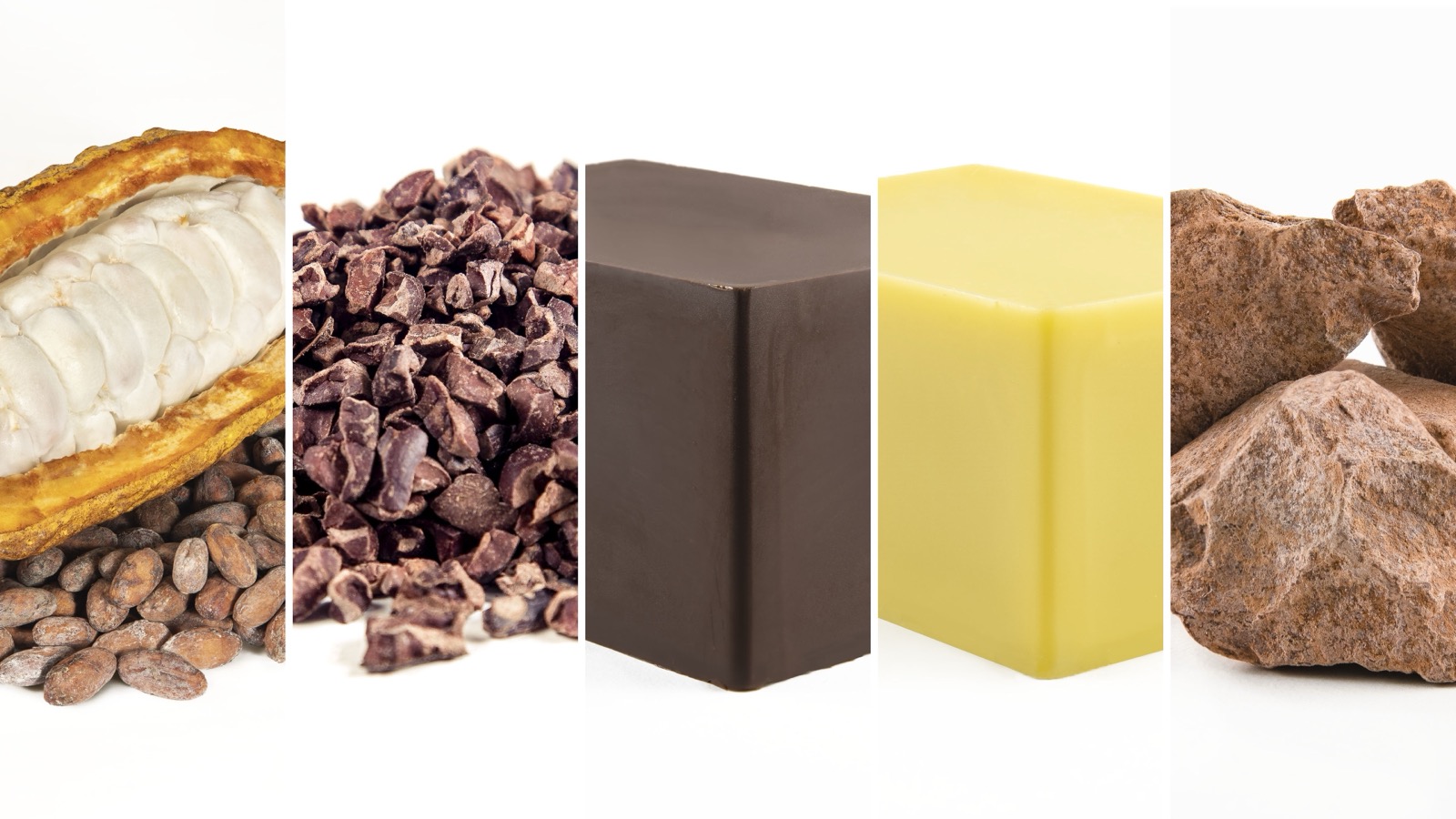 Collage de productos de cacao